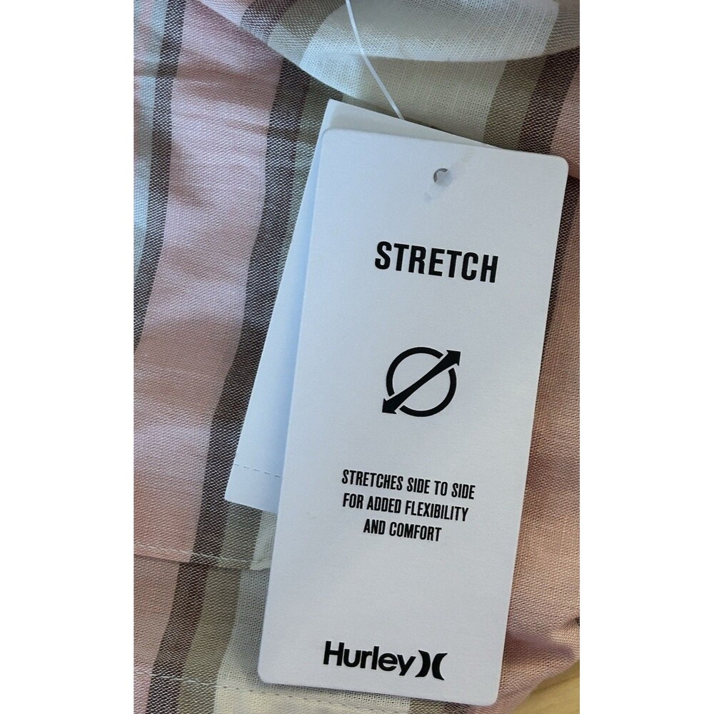 Hurley One & Only Lido Stripe Short Sleeve Button-Up Shirt Men’s M NWT Coastal - Picture 9 of 10